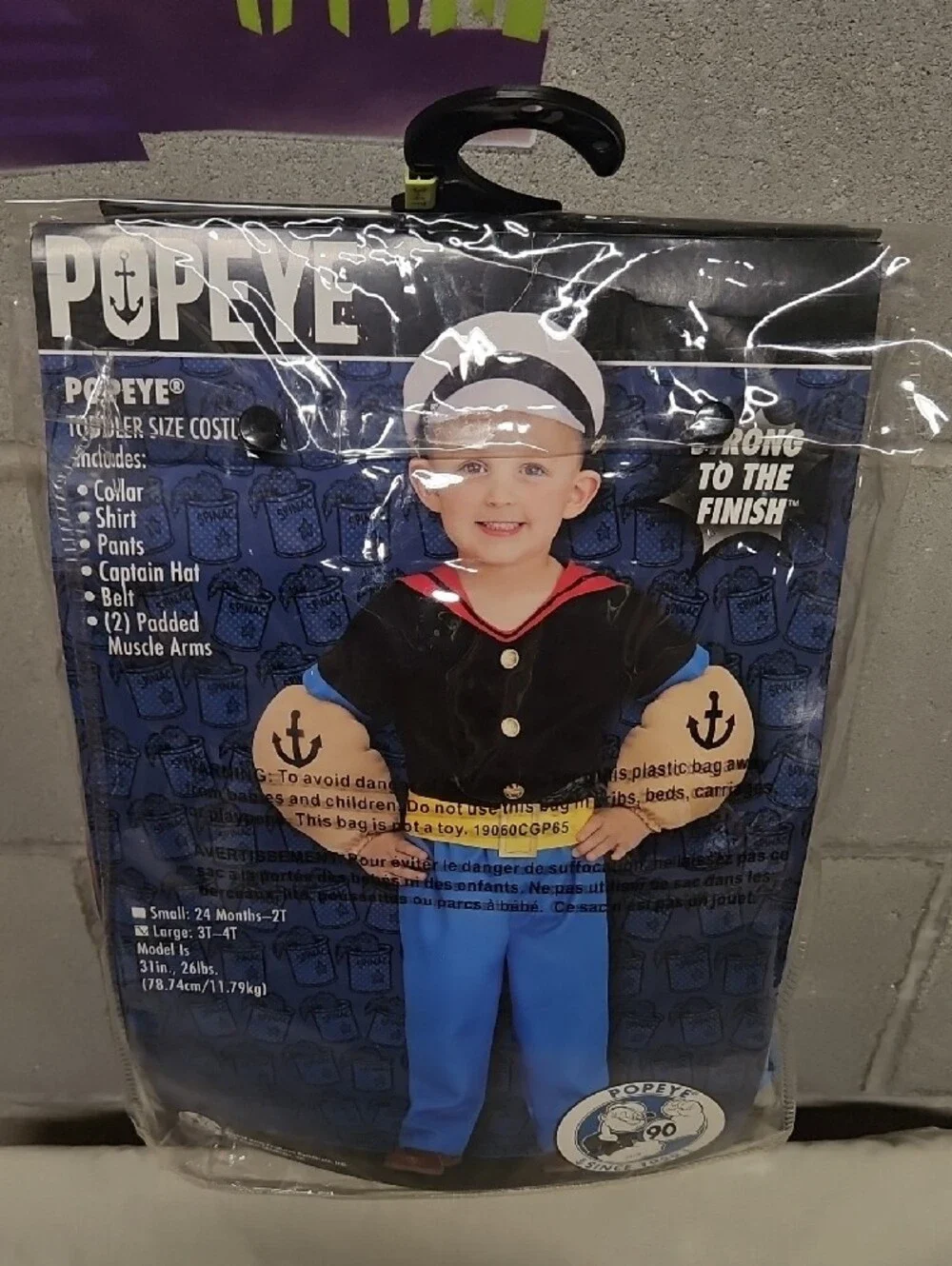 Popeye Kids Costume Set in Blue, Black, Red